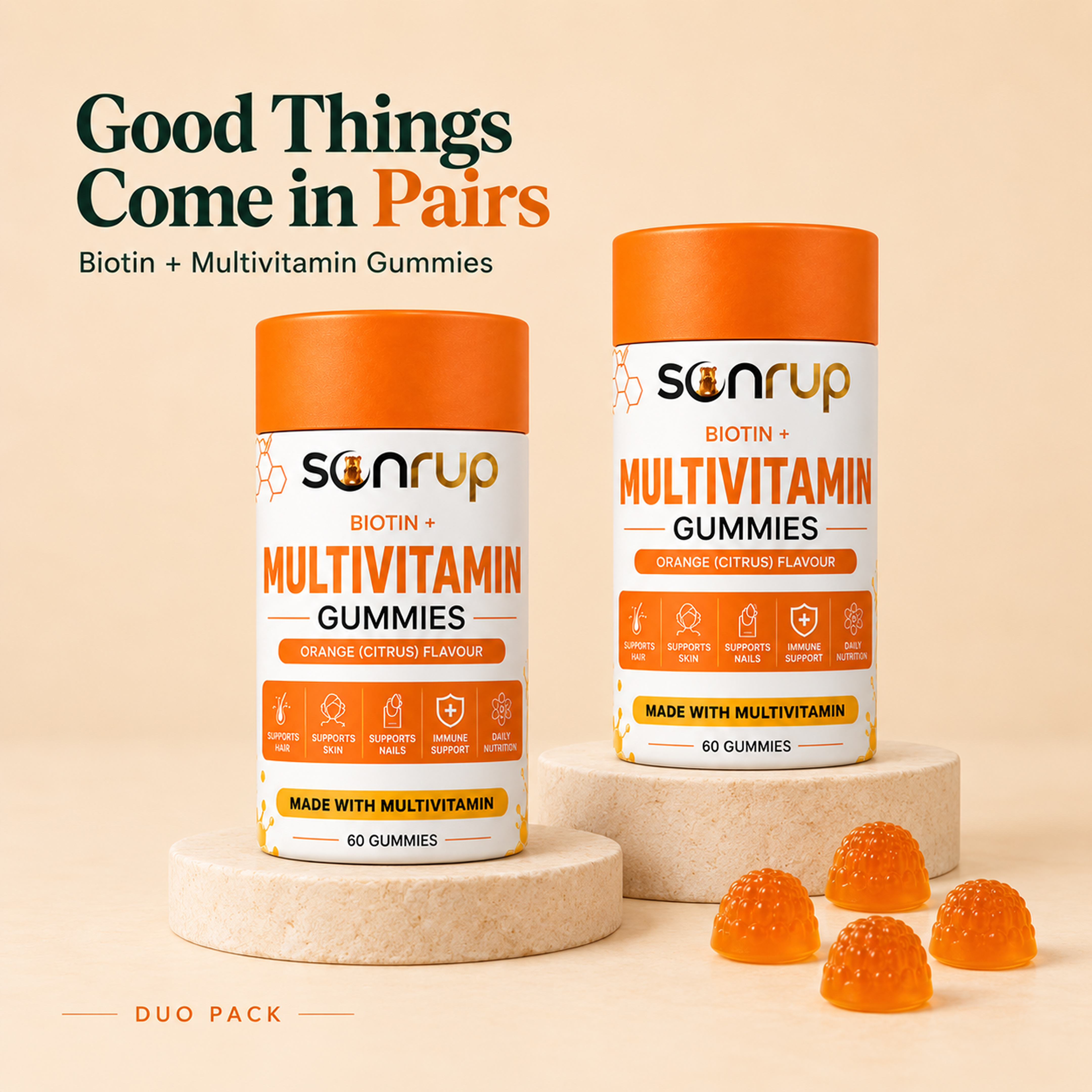 Biotin + Multivitamin Gummies Double Pack 2